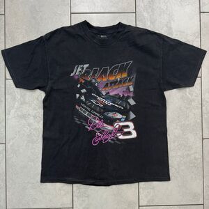Vintage NASCAR Dale Earnhardt Jet Black Attack Size L Chase Double Sided Shirt